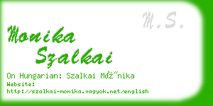 monika szalkai business card